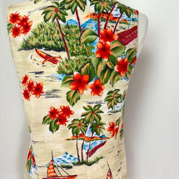 Great Northwest Aloha Womens Blouse Top Small Rayon Tropical Travel Resort Boho - Picture 8 of 11